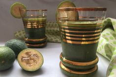 Feijoa, spinach and banana smoothies