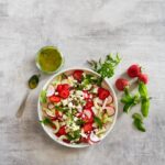 Strawberry, radish and cucumber salad